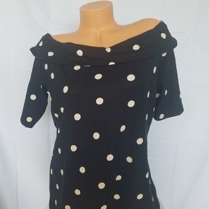 Nwt!!Ann Taylor Off shoulders polkadot top xl